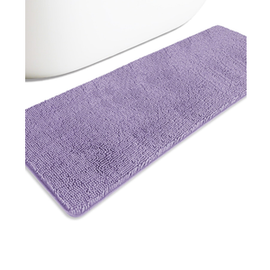 Bathroom Runner Rug 20 x 48 Non Slip – Extra Long Bath Mat | Absorbent and Washable Thick Chenille Runner Rug for Bathroom, Shower, Tub, Sink (Lavender)