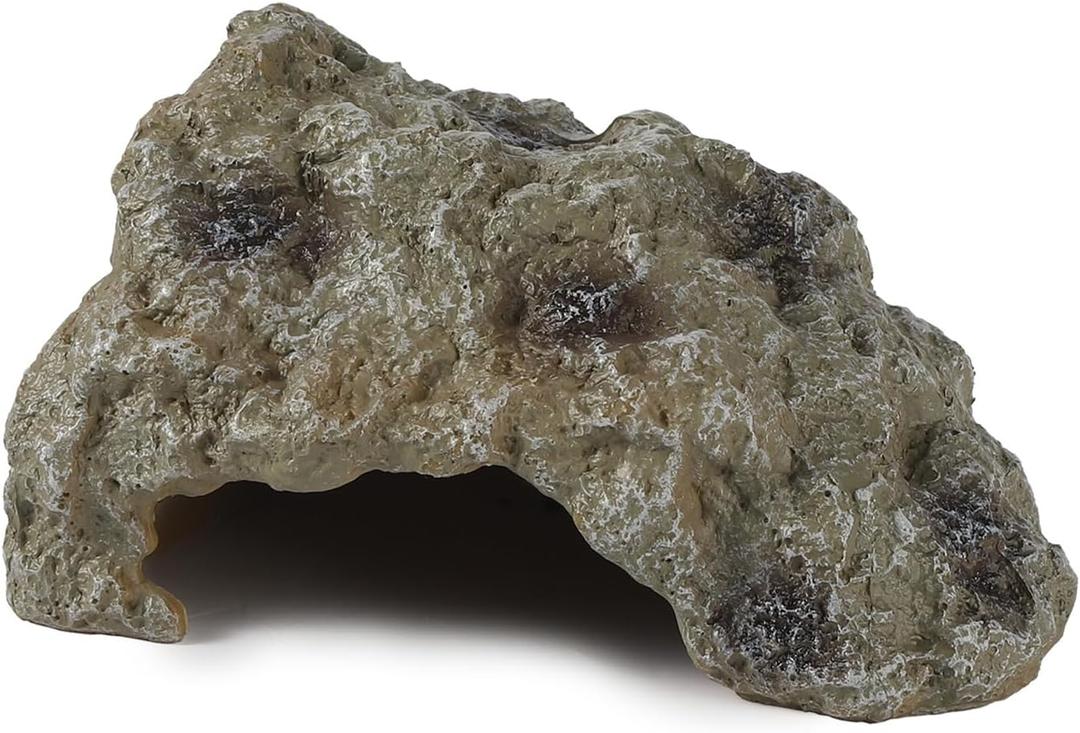 IBWell Resin Leopard Gecko Hide, True to Nature Reptile Rock for Bearded Dragon Hideout Snake Hides for Ball Pythons, Tortoise House Terrarium DCor - Small