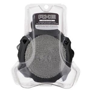 AXE Mens Shower Scrubber Tool, 2-Sided Detailer, Gray Color, Mesh Side for Lathering, Exfoliator for Smoothing Dry, Rough Skin