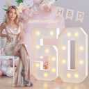 50th Birthday Decoration Men 3FT Light Up Numbers, Large Marquee Numbers 50 Fifty Years Olds Party Decor, Big Mosaic Numbers Anniversary Decorations
