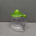 Proctor Silex Electric Citrus Juicer Machine, Large 34 oz. Pitcher, Pressure Activated, 2 Reamers for Big and Small Fruit, Pulp Control, for Orange, Lemon, Grapefruit Juice, White & Green (66340)