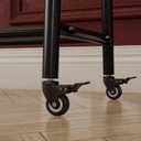 Heavy duty clothes rack,Double Rods Clothing Rack with Wheels,Rolling garment racks for hanging clothes for bedroom Living room Boutique (black)