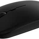 Wireless Bluetooth Mouse for Apple iPad iPhone MacBook Android Samsung Tablet Phone Dual-Mode Rechargeable 2.4G Portable Computer Mice for Windows Laptop Notebook PC Mac Desktop USB Receiver (Black)