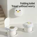 CoocooBaby Portable potty seat for toddler travel, Portable toilet for kids with Potty Liners, Travel Bag, Foldable Car Potty for Toddler (Penguin)