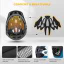ROCKBROS Kids Full Face Helmet Kids Bike Helmets Lightweight Toddler Mountain Bike Helmet Detachable for MTB BMX Skating Cycling Scooter Safety Bicycle Helmets for Youth Child Boys Girls Ages 3-16, Medium