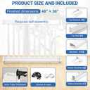 36 x 48 Vinyl T-Rail Railing Kit White Gate Outdoor Deck Versatile Stair Porch Railing for Porch, Patios, Balconies