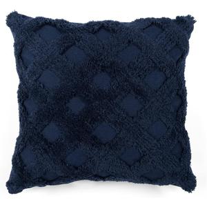 Lush Decor Tufted Diagonal Decorative Throw Pillow Cover, 20" W x 20" L, Navy - Square Pillow Cover - Throw Pillows For Bed, Couch, or Chair, Navy