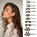 10 Pcs Leaf Hair Clips Vintage Bronze Leaves Decorative Hair Bobby Pins Bride Hair Accessories for Women
