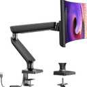 Single Monitor Mount for 13-49 Inch Screens up to 24 lbs, Ergonomic Adjustable Monitor Arm with Built-in USB 3.0 Hub, Space-Saving VESA Desk Mount for Home Office & Gaming, C-Clamp & Grommet Base