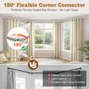 Bay Window Curtain Rods, 36-160" Heavy Duty Corner Curtain Rod, Adjustable DIY Design for Center and Side Rods,U-Shape 1 inch Drapery Rod Set with Brackets for Windows - White