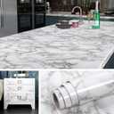 Livelynine 36x197 Wide Contact Paper for Countertops Desk Cover Table Counter Top Covers Removable Marble Wallpaper Self Adhesive Kitchen Countertop Peel and Stick Waterproof Marble Vinyl Wrap Wall