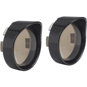 NTHREEAUTO 2 Inch Bullet Smoked Turn Signal Lens Cover with Black Visors Bezels Compatible with Harley Sportster Dyna Softail Street Glide Road King