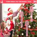 8Pcs Large Long Velvet Bows for Christmas Tree - Big 15.723.6 Inch Vintage Ribbon Bows, Xmas Tree Ornaments for Garland, Wreath, Fireplace, Door & Gift Wrapping, Holiday Home Decor Bows (Red) (Pink)