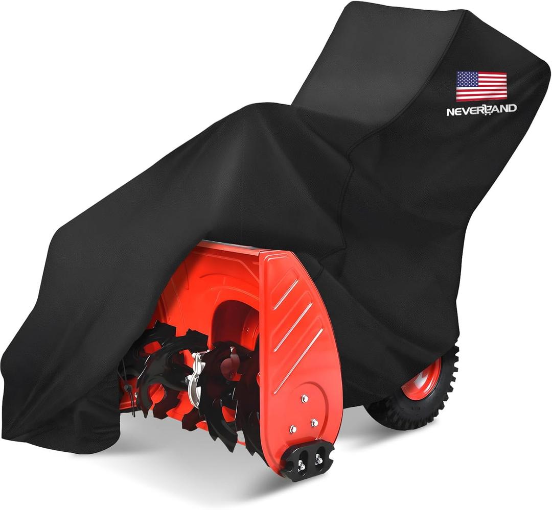 NEVERLAND Waterproof Snow Blower Cover - Snow Thrower Cover with American Flag Standard Size Fits Single and Two Stage Snow Blowers, Compatible with EGO, Toro, Honda, Ariens and Craftsman