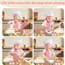 TYRY.HU 11Pcs BPA Free Kids Play Kitchen Accessories Toy, Silicone Pretend Play Food Sets,Cooking Toys Set with Pots & Pans,Pretend Cooking Toys, Montessori Learning Gifts for Toddlers 1-3,Pink