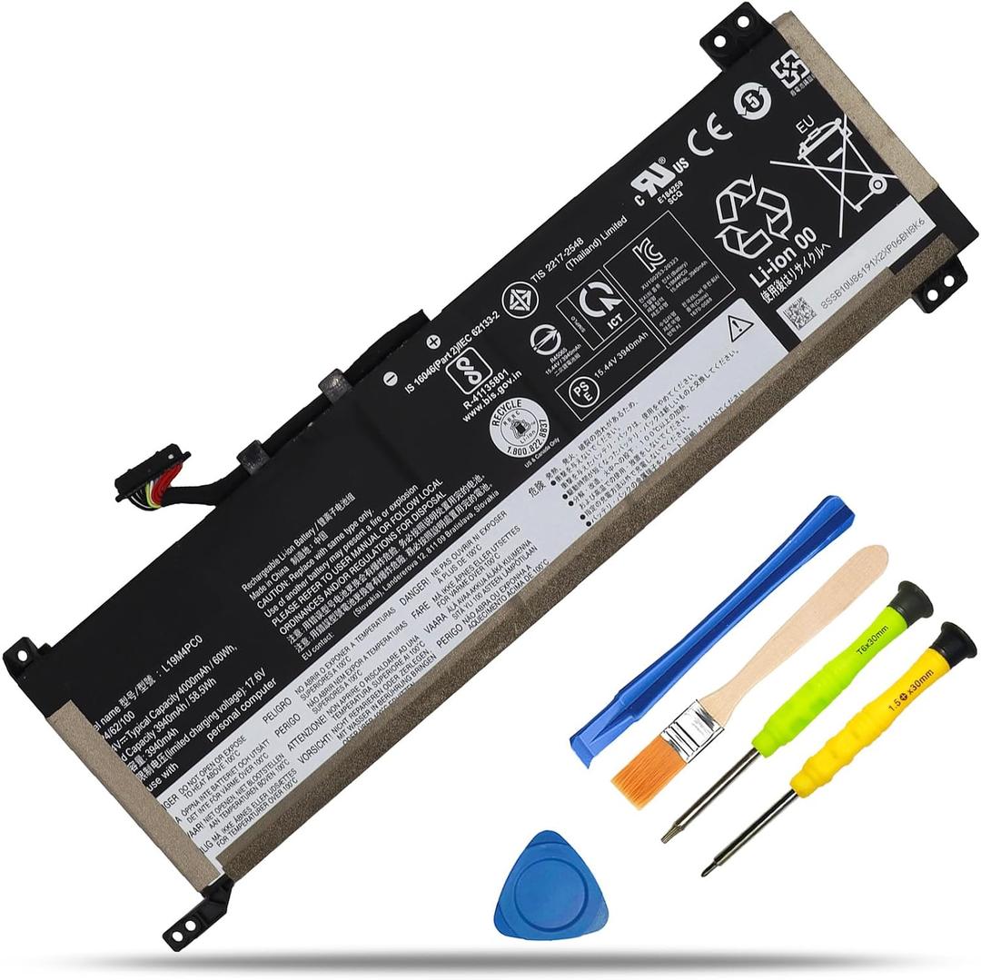 L19M4PC0 L19C4PC0 Laptop Battery Replacement for Lenovo Legion 5P-15IMH05 Legion 5-15IMH05 5-15ARH05 Series 5B10W86194 5B10W86195 5B10W86196 L19C4PC1 L19M4PC1 15.44V 60Wh