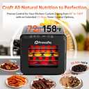Food Dehydrator for Jerky, 5.5 ft Large Drying Space, 6 Stainless Steel Trays Dehydrator Machine, 72H Timer, 158F Temperature Control Fruit Dehydrator for Herbs, Meat, and Yogurt