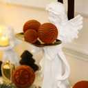 53 Pcs Velvet Christmas Ornaments Set, Brown Flocked Christmas Balls with Christmas Bells Decor and Paper Ornaments, Shatterproof Hanging Xmas Tree Decorations Set for Holiday & Home Decor