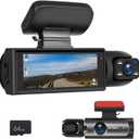 Dual Dash Cam for Cars Front and Inside 3.16 inch IPS Screen 1080P HD DVR Dash Camera for Cars 64GB Card Driving Recorder 2 Split Screens G-Sensor Wide Angle Automatic Loop Recording Night Vision