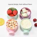2 PCS 4-Layer Baby Milk Powder Dispenser, Stackable Formula Container for Travel, Portable Snack Storage Box