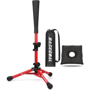 Baseball Tee for Kids,Batting Tee,Softball Tee,Youth Hitting Tee,Teeball Tee,Travel Tee,Easy Adjustable Height (Red)