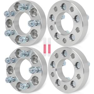 OCPTY 4 PCS 1.25" (31.75mm) Wheel Spacers 5 Lug 5x4.5 to 5x108 (5x114.3to5x108) with 12x1.5 Studs fits for Hyundai for Honda for Acura for Lincoln for Jeep for Toyota ford Wheel spacers