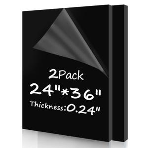 2 Pack 24x36 Inches 1/4" (6mm) Black Premium Acrylic Sheet (Plexiglass) - Scratch-Resistant for Handcrafts, Sign Making, Painting, Photo Frames, Wedding Invitations & DIY Projects