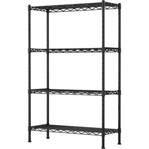 REGILLER 4-Wire Shelf Adjustable Heavy Duty Storage Shelves,Metal Organizer Wire Rack for Laundry Bathroom Kitchen Pantry Closet Garage Shelving(Black,17.7" D x 35.4" W x 53.9" H) (4tier 17.7"D x 35.4W x 53.9H)