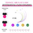 TDANCE Flat Lashes Eyelash Extensions 0.15/0.2mm Thickness Super Soft Air Flat Lash Extension Ellipse Eyelash Extension Matte Black Flat Eyelash Extensions Salon Use(Air Flat,0.2-C,13mm)