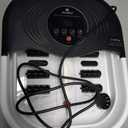 Collapsible Heated Foot Spa with Bubble and Red Light Temperature Control Foot Bath Massager and Soaking Tub Featuring 8 Shiatsu Massage Rollers Pumice Stone and Built-in Timer Ideal Gift for Wife,Mom (Dark Black)