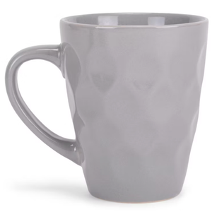 Elanze Designs Dimpled Gray 12 ounce Glossy Ceramic Mugs Matching Set of 2