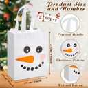 Threlaco 60 Pcs Christmas Non Woven Gift Bags Bulk with Handles Snowman | Reusable Merry Christmas Bags, with Handle Party Favors, Candy Goodie Treat Bag, Xmas Santa Holiday Gifts,9.84x7.87x3.94 Inch, 1 Count