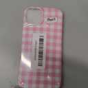 Skyseaco for iPhone 14 Case Cute Aesthetic Gingham Phone Case Soft Slim TPU Shockproof Phone Cover for Women Girls - Pink