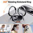 2 x JAME for Google Pixel 9 Pro XL Case, Slim Fit Phone Cover with Metal Ring Holder Kickstand Stand, Dual Layer Military Grade Shockproof Protective Phone Case for Google 9 Pro XL 6.8", Silver