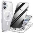 Miracase Magnetic for iPhone 17 Case with Privacy Screen Protector [Compatible with MagSafe],Full Camera Protection and Full Body Shockproof Bumper 17 Phone Cover 6.3", Clear