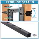 4Ft W Steel Deck Gate Kit for 42" H Railing, Cuttable Black Textured Powder - Coated Outdoor Gate with Latch & Auto-Closing Hinges for Deck, Patio, Garden, Yard, Porch