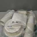 FEHHTO 400PCS Compostable Paper Plates Set, Disposable Eco-friendly Dinnerware Set, Biodegradable Heavy-Duty Paper Plates, Utensils, Cups and Straws for Party Camping 50 (White)