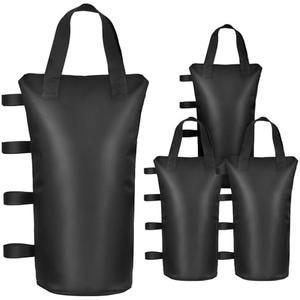 Evekea Canopy Weight Sand Bags 4 Pack, Upgraded Load Capacity Sandbags for Pop up Tent, 120LBS Weight Bags for Canopy Tent Pergola Outdoor Instant Canopies(Without Sand), Black