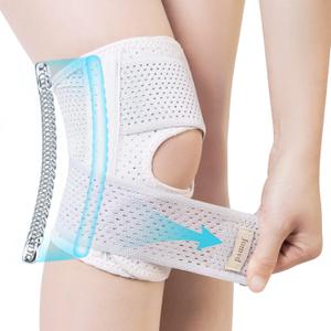 Knee Brace with Side Stabilizer -Knee Braces for Knee Pain, Meniscus Tear, ACL, MCL, Joint Pain Relief,Injury RecoveryAdjustable Knee Support Men and Women (Small, White)