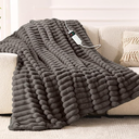 Qieryun Heated Blanket Electric Throw, Soft Flannel Heating Blanket with 8 Hours Auto Off 10 Fast Heating Levels Machine Washable Sherpa Heated Blanket with Overheating Protection (Throw (50" x 60"), Light Gray)