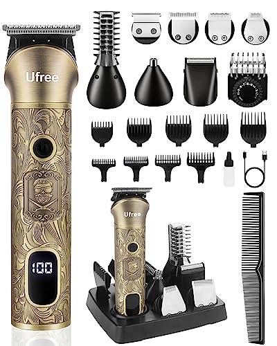 Ufree Beard Trimmer for Men, Electric Razor, Cordless Clipper Shaving Kit for Mustache Body Nose Ear Hair Facial, Adjustable Beard Grooming Kit Birthday Gifts for Men