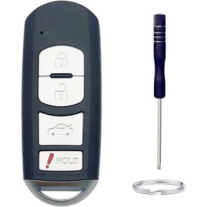 Key Fob Shell Replacement for Mazda 3 Mazda 6 2014 2015 2016 2017 2018 / MX-5 Miata 2016-2019 4 Button Car Keyless Entry Remote Control Key Fob Case Cover (4 Button)