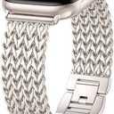 Metal Band Compatible with Apple Watch Bands for Women 40mm 41mm 42mm 38mm 44mm 45mm 46mm 49mm, Dressy Stainless Steel Link Bracelet, Designer Strap for iWatch Series 11/SE/10/9/8/7/6/5/4/3/2/1/Ultra