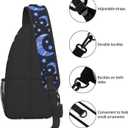 Blue Moon Sling Bag Crossbody Travel Hiking Chest Backpack Shoulder Daypack for Women Men