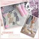 EBMORE Womens Fuzzy Socks Slipper Fluffy Cozy Comfy Cabin Plush Warm Winter Sleep Home Soft Socks (Pink/White Series/Grey/Beige)