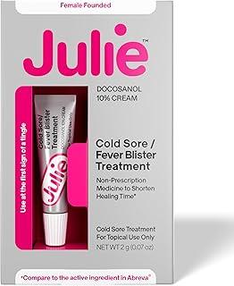 3 x Julie Cold Sore Treatment | 10% Docosanol Antiviral Cream for Fast Relief of Fever Blisters | Over-The-Counter Lip Treatment | Heals & Protects | 0.07 oz Tube