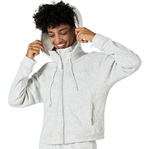 Women's Heather Grey French Terry Full-Zip Hoodie Long Sleeve Hooded Sweatshirts Pockets Jacket Coat for Women, Size Small, Gray