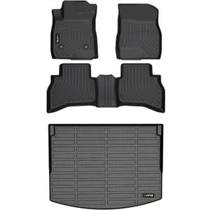 All Weather Floor Mats for 2021-2024 2025 2026 Chevy Trailblazer AWD & Cargo Liner(Only Fit Cargo in Upper Deck Position) Full Set Accessories - Black