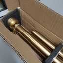 2 Pack Heavy Duty 1 Inch Diameter Single Curtain Rods 72-144” Adjustable Window Curtain Rod with with Cylindrical Cap Finials, Wall Mount and Ceiling Mount, Warm Gold