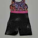 Belovance Leotards for Girls Gymnastics with Shorts Sparkle Butterfly Flowers Pattern Sleeveless Biketards Hotpink Black 120
